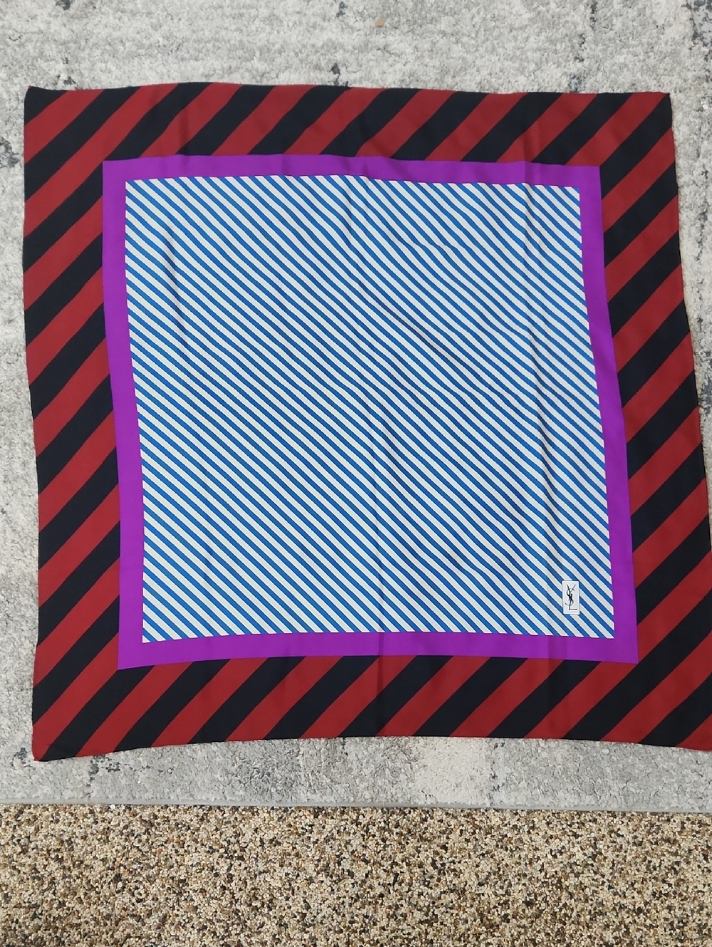 Vintage Yves Saint Laurent Rive Gauche scarf made of multicolored silk